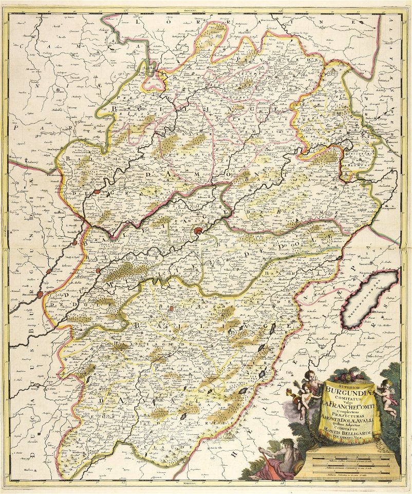 Superior Burgundiae comitatus vulgo la Franche Comté complectens praefecturas Amontii Dolae... - CBT 5882760