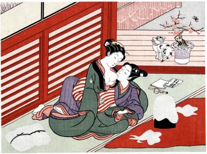 Suzuki Harunobu (1724-1770), Katoenspinnen (1760)