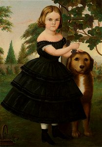 Susan Catherine Waters - Portrait of a Girl and Her Dog in a Grape Arbor - 2010.2 - Crystal Bridges Museum of American Art