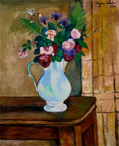 Suzanne valadon bouquet de roses bleuets et fougeres124442)
