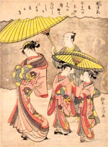 Suzuki Harunobu - Snow (Yuki) From the series Elegant Snow, Moon and Flowers (Furyu Setsugekka), 1769