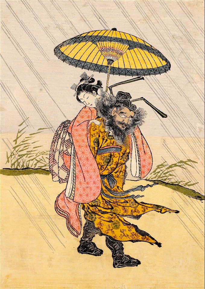 Suzuki Harunobu, Shoki Carrying a Young Girl, c. 1765
