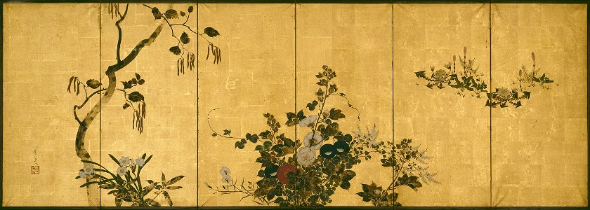 Suzuki Kiitsu - Flowers of Autumn and Winter - 1961.1001 - Art Institute of Chicago