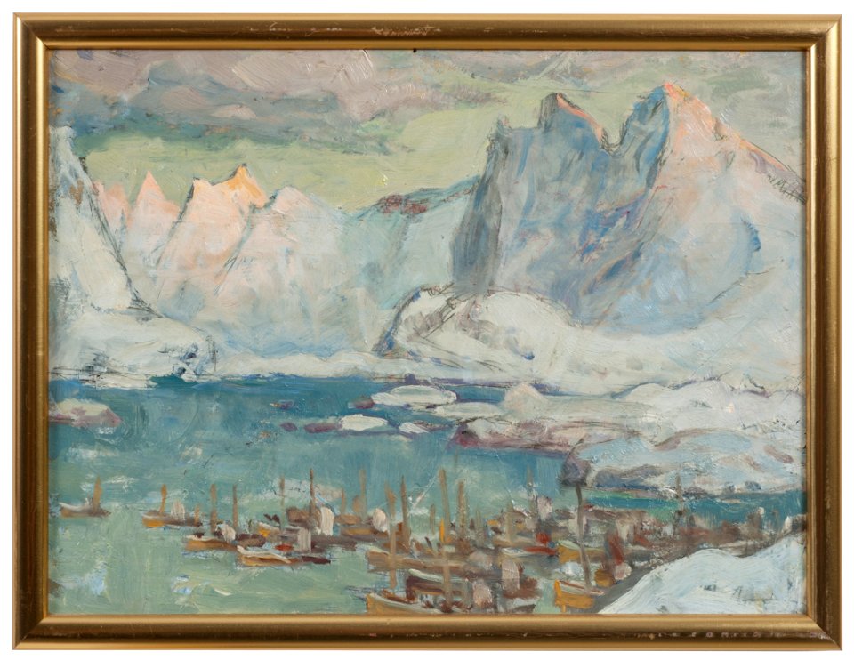 Svolvaer Harbour at the Height of the Fishing Season.Study from Lofoten (Anna Boberg) - Nationalmuseum - 20516