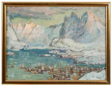 Svolvaer Harbour at the Height of the Fishing Season.Study from Lofoten (Anna Boberg) - Nationalmuseum - 20516