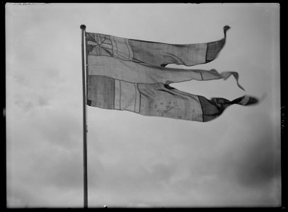 Svensk örlogsflagga med det svensk-norska unionsmärket - Livrustkammaren - 9473
