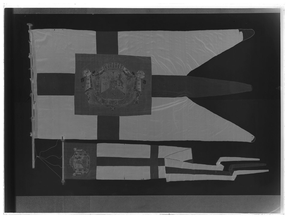 Svensk kunglig flagga - Livrustkammaren - 42988-negative