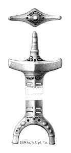 Svärdsfäste fr Vattholma, Lena sn, Norunda hd, Uppland (Montelius 1917 Fig1080)