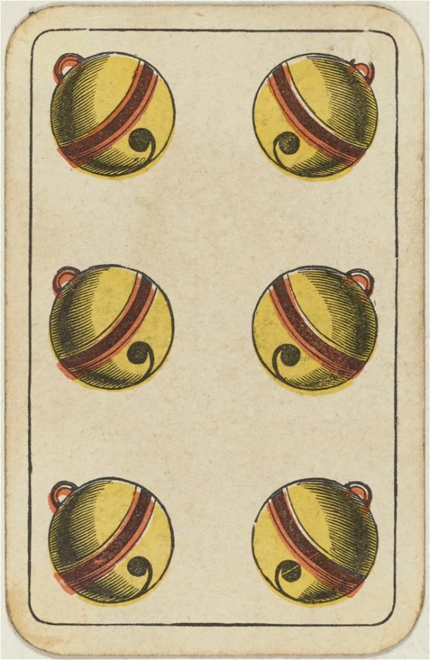 Swiss card deck - 1850 - 6 of Bells