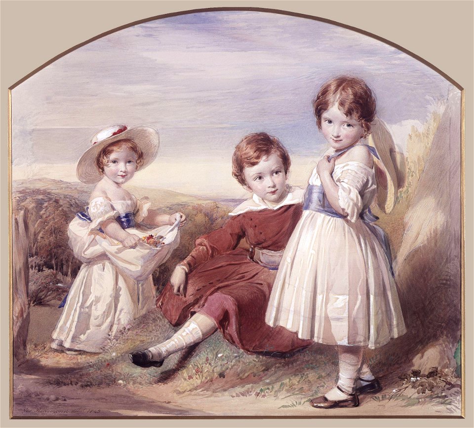Swinburne and his sisters by George Richmond