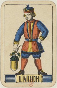 Swiss card deck - 1850 - Under of Acorns