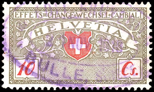 Switzerland federal bill of exchange revenue 1918 10c-2A