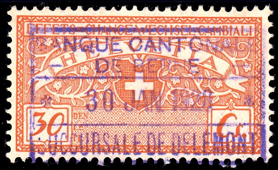 Switzerland federal revenue 1920 30c-29A