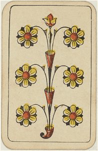 Swiss card deck - 1850 - 6 of Flowers