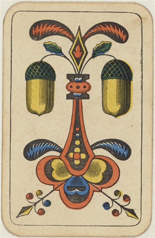 Swiss card deck - 1850 - 2 of Acorns