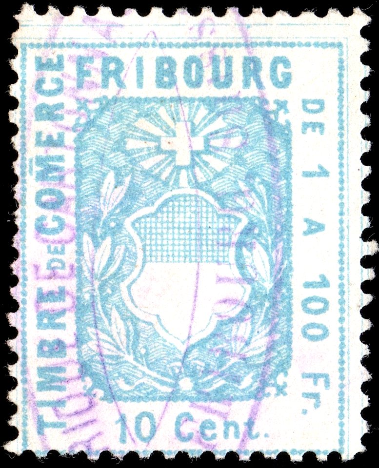 Switzerland Fribourg 1882 revenue 10c - 57B 04