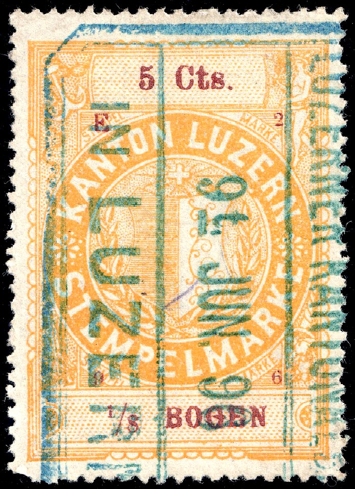 Switzerland Lucerne 1896 revenue 5 5c - 49 - E 2 96