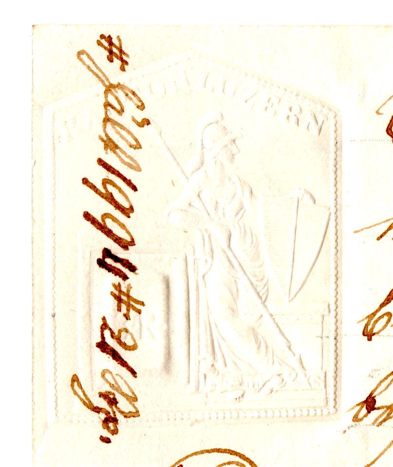Switzerland Canton Lucerne 1805 relief revenue marking 3R - 1
