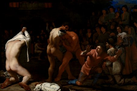 Sweerts, Michael -1649- - Wrestling Match. Free illustration for personal and commercial use.