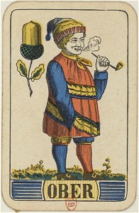 Swiss card deck - 1850 - Ober of Acorns