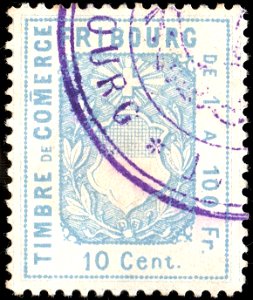 Switzerland Fribourg 1882 revenue 10c - 57B 05