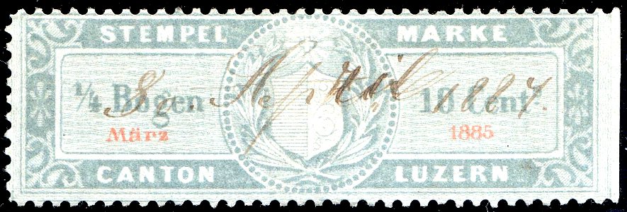 Switzerland Lucerne 1885 revenue 2 10c - 16