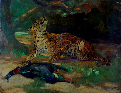 John Macallan Swan - Leopard and Bird