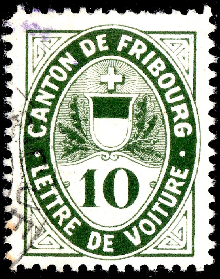 Switzerland Fribourg 1905 conveyance revenue 10c - N 2