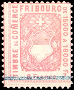 Switzerland Fribourg 1876 revenue 8Fr - 52