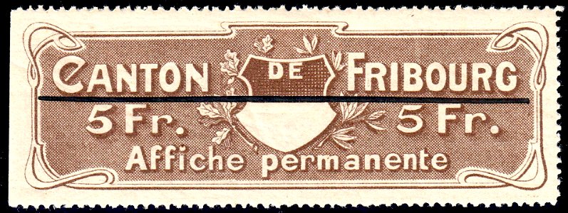 Switzerland Fribourg 1908 poster revenue 2 5Fr - L 4