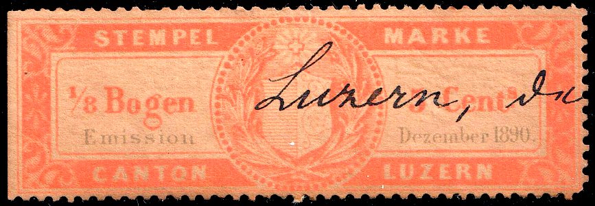 Switzerland Lucerne 1890 revenue 3 5c - 29