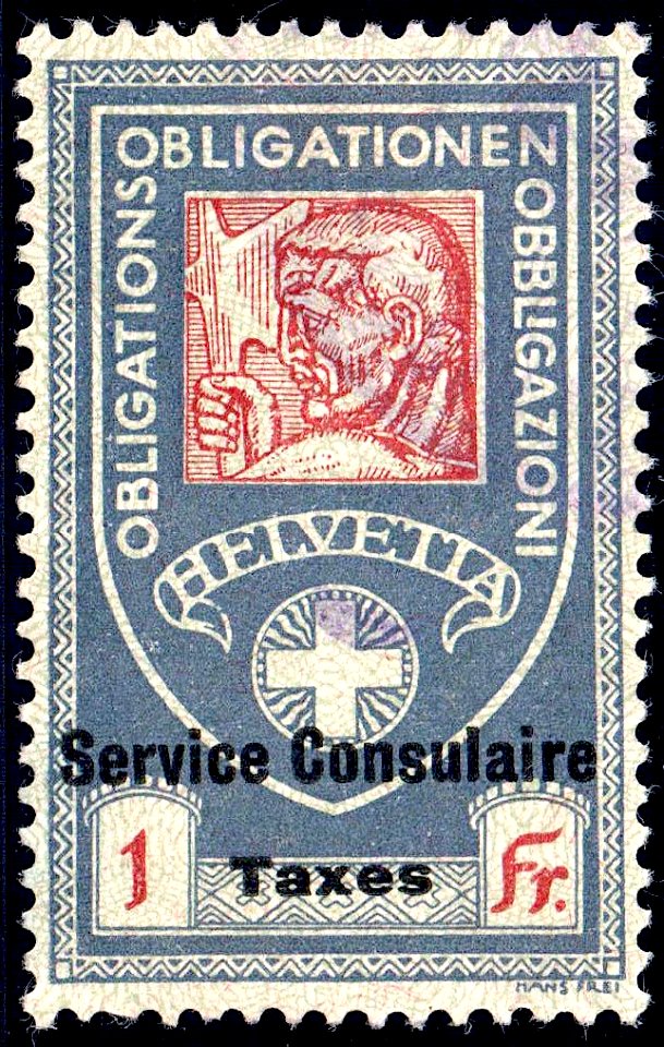 Switzerland federal consular revenue 1915 1Fr - 2
