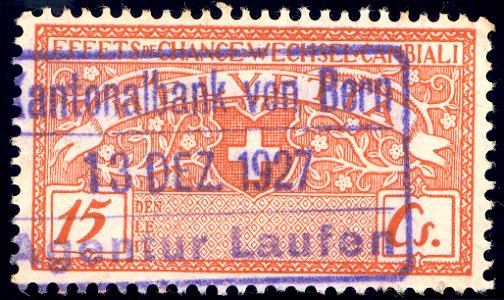 Switzerland federal revenue 1920 15c-26A
