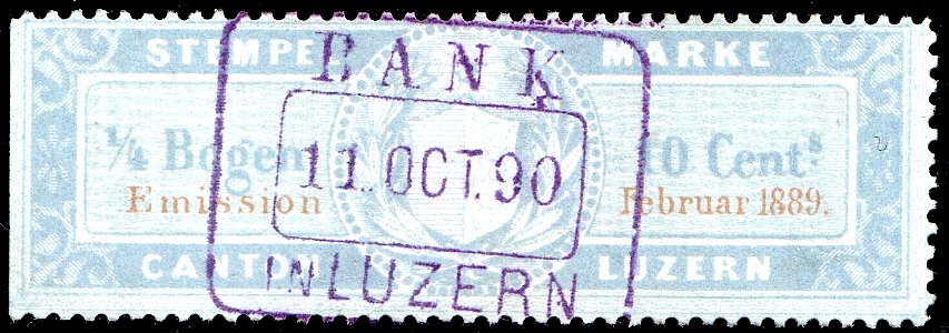 Switzerland Lucerne 1889 revenue 3 10c - 26