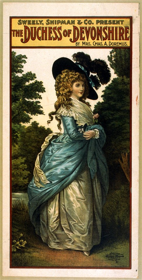 Sweely, Shipman & Co. present The Duchess of Devonshire by Mrs. Chas. A. Doremus. LCCN2014635398