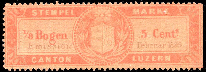 Switzerland Lucerne 1889 revenue 3 5c - 25 unused