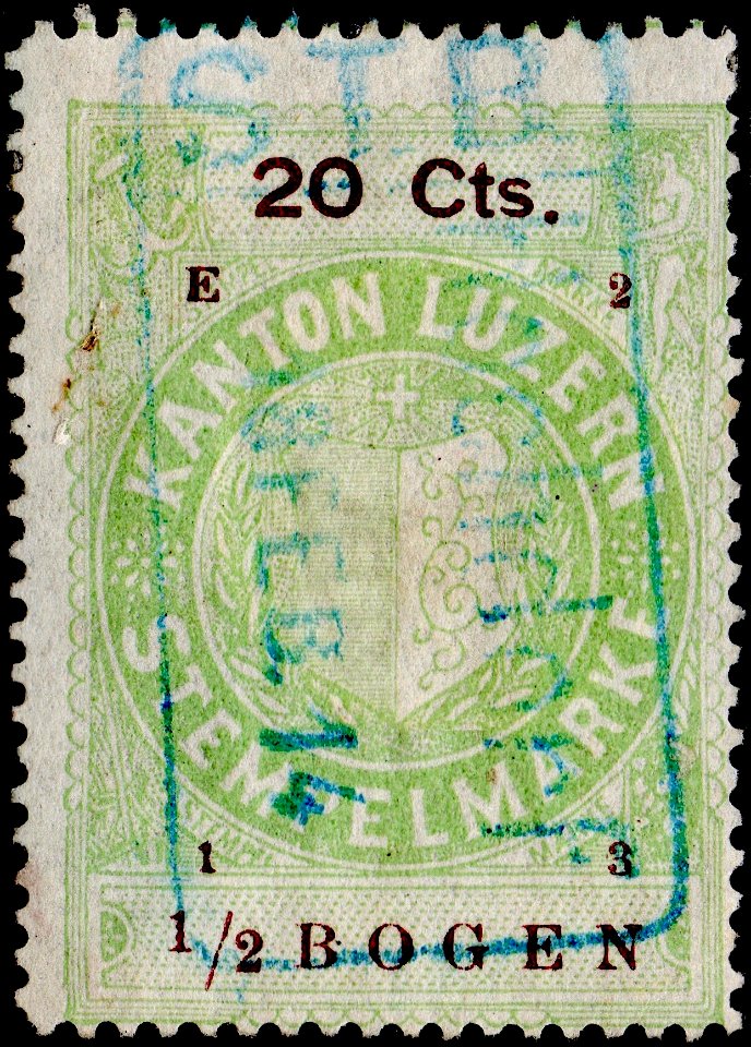 Switzerland Lucerne 1913 revenue 6 20c - 141 - E 2 13