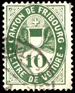 Switzerland Fribourg 1905 conveyance revenue 10c - N 1bA