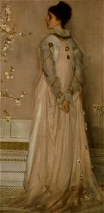 Symphony in flesh color and pink by JM Whistler, 1871-74. Free illustration for personal and commercial use.