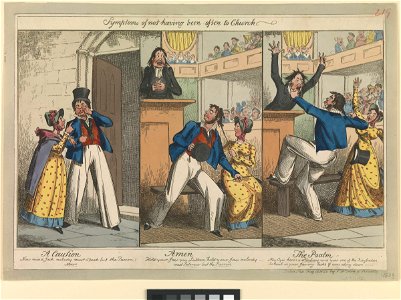 Symptoms of not having been often to Church (caricature) RMG PW3817