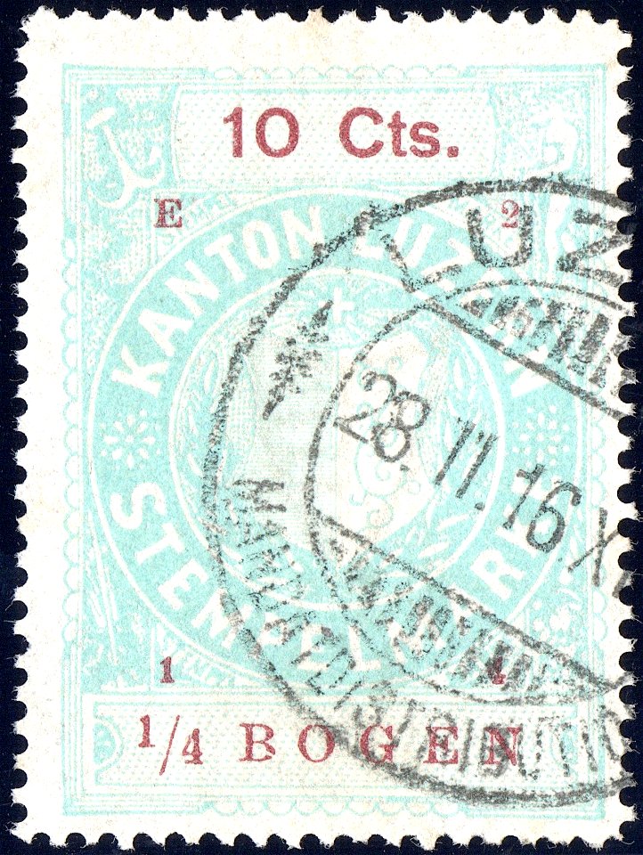 Switzerland Lucerne 1914 revenue 6 10c - 147 - E 2 14
