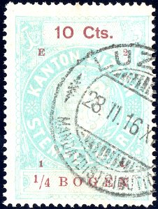 Switzerland Lucerne 1914 revenue 6 10c - 147 - E 2 14