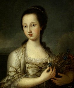 Swiss School (possibly) - A Young Girl Holding a Sheaf of Corn with Cornflowers, Representing Summer - 414250 - National Trust. Free illustration for personal and commercial use.