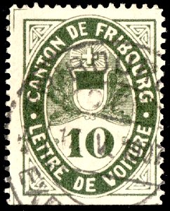 Switzerland Fribourg 1905 conveyance revenue 10c - N 1bB