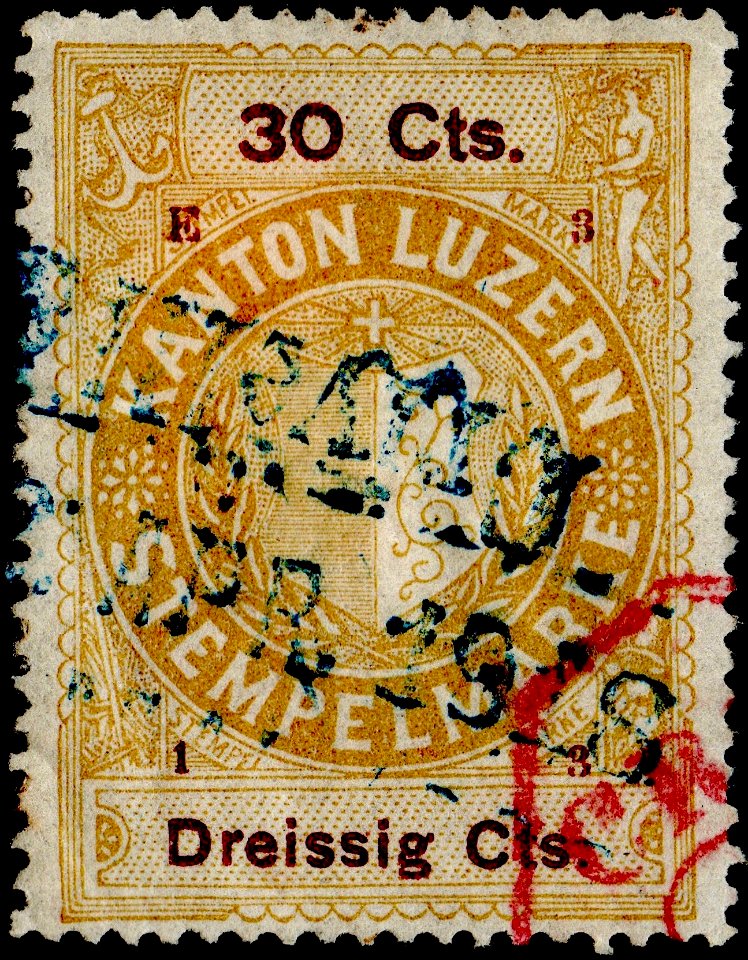 Switzerland Lucerne 1913 revenue 6 30c - 143 - E 3 13
