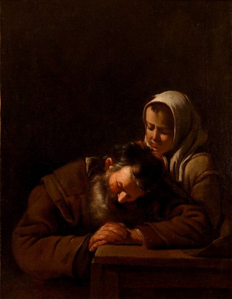 Michiel Sweerts - Sleeping old man and girl