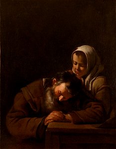 Michiel Sweerts - Sleeping old man and girl