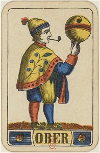 Swiss card deck - 1850 - Ober of Bells