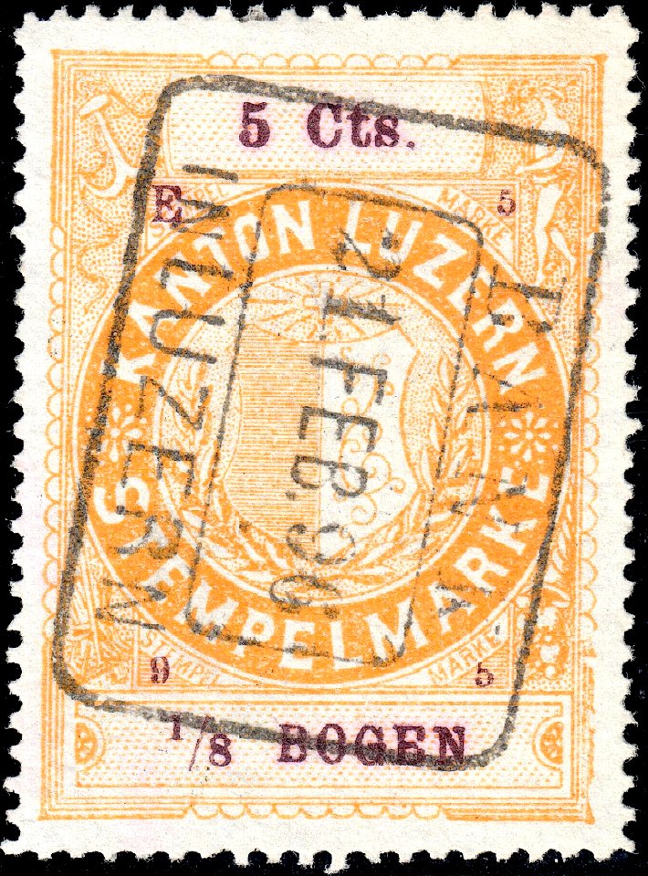 Switzerland Lucerne 1895 revenue 5 5c - 45 - E 5 95