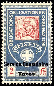 Switzerland federal consular revenue 1915 2Fr - 3